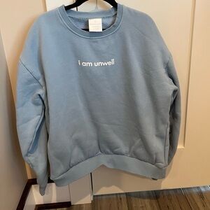 Barstool blue crewneck, size large